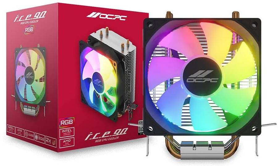 OCPC I.C.E. 90 RGB CPU COOLER 90MM BLACK
