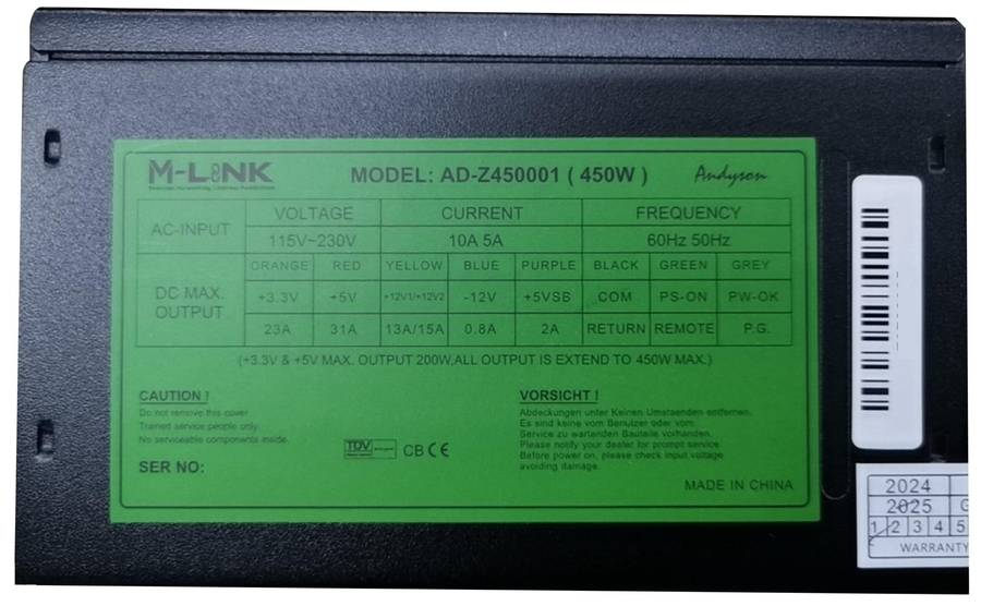 450W PSU - MATT BLACK