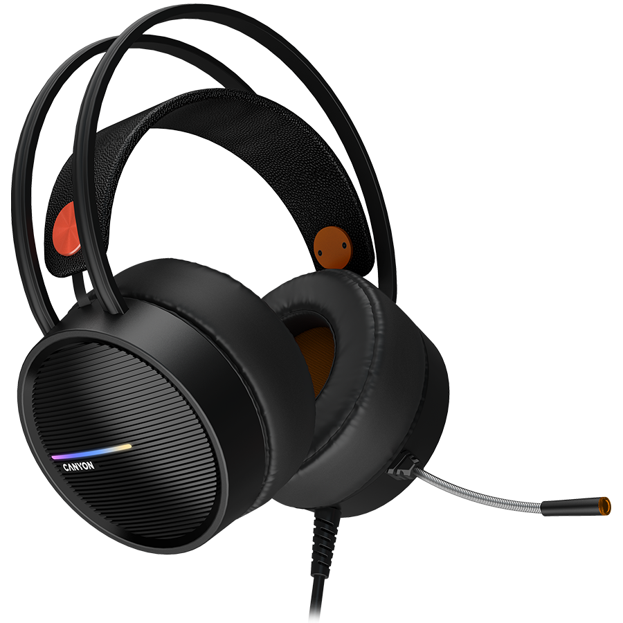 CANYON INTERCEPTOR GH-8A, Gaming headset 3.5mm jack plus USB connector for LED backlight, adjusta...