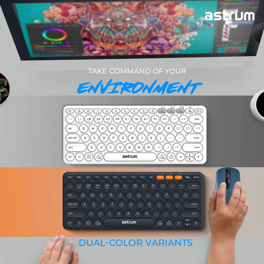 Dual Mode Mini Wireless Keyboard - KT200 - White