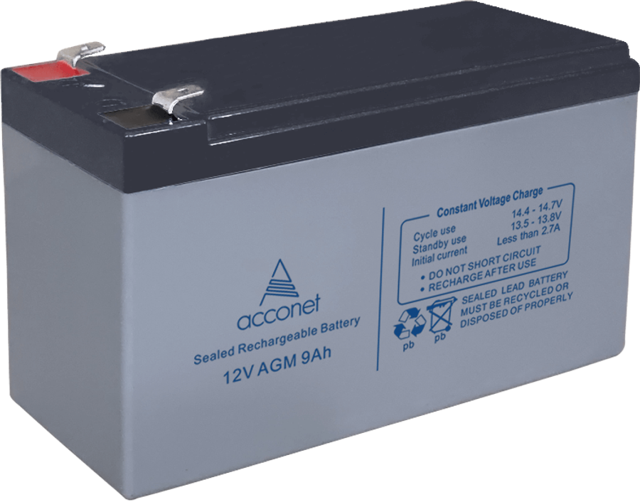 Acconet 12V AGM 9Ah Deep Cycle Battery | AC-BAT-VRLA-12V9AH