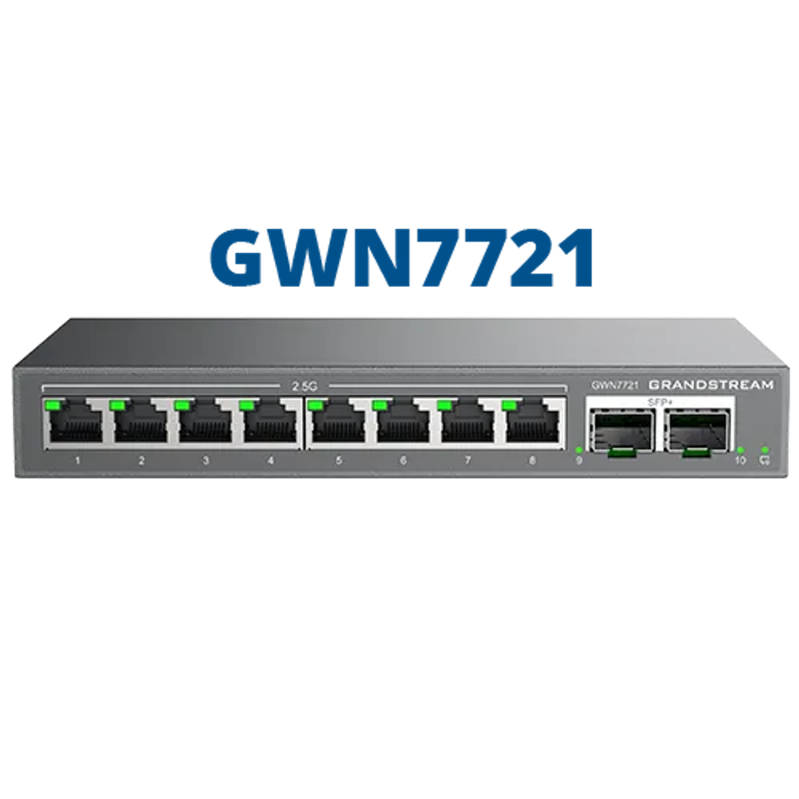 Grandstream Enterprise 8 port Lite Cloud Managed 2.5GbE Switch | GWN7721