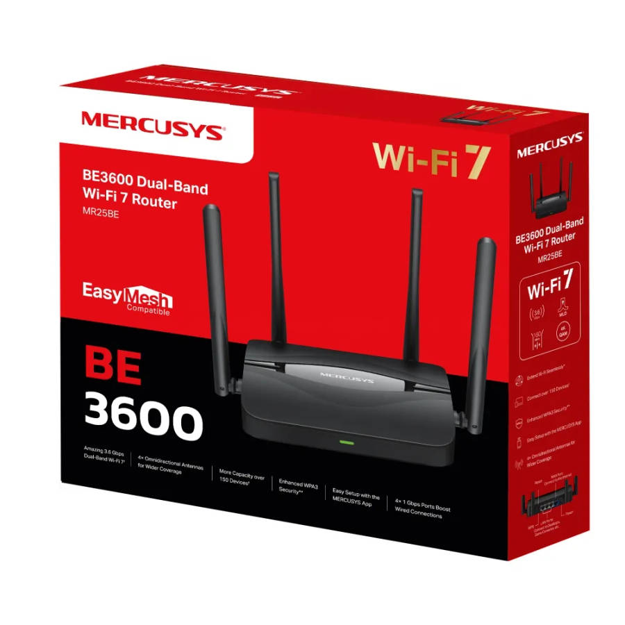 Mercusys BE3600 Dual-Band Wi-Fi 7 Router | MR25BE