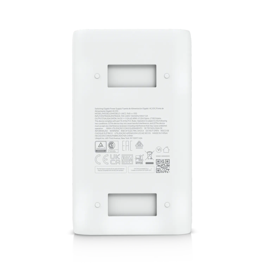 Ubiquiti 10GbE 54V 60W PoE++ Adapter | UACC-PoE++-10G