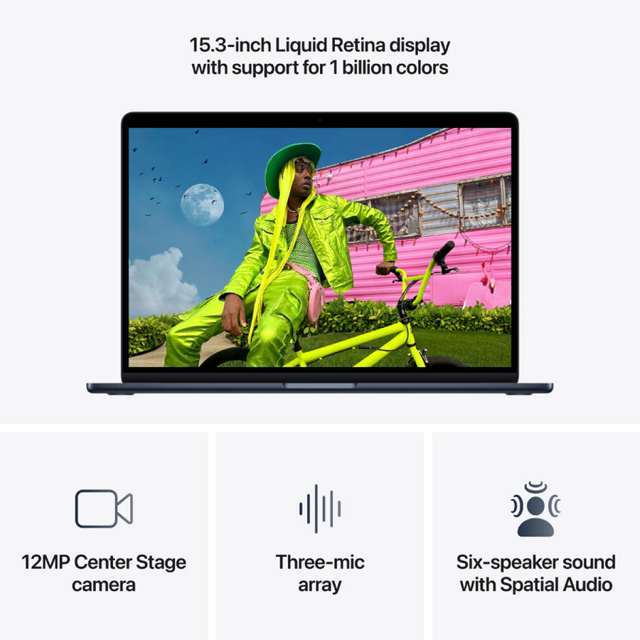15-inch MacBook Air: Apple M5 chip with 10-core CPU and 10-core GPU, 16GB, 512GB SSD - Midnight,M...