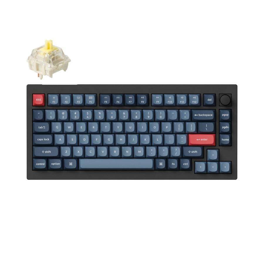 Keychron V1 Max QMK/VIA Wireless Custom Mechanical Keyboard | BANANA Switches - Black