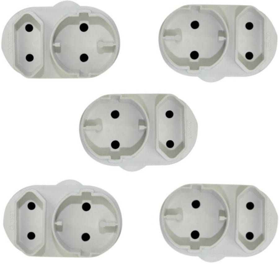 Noble 2 Pin European And Round Schuko Adaptor 5 Pack