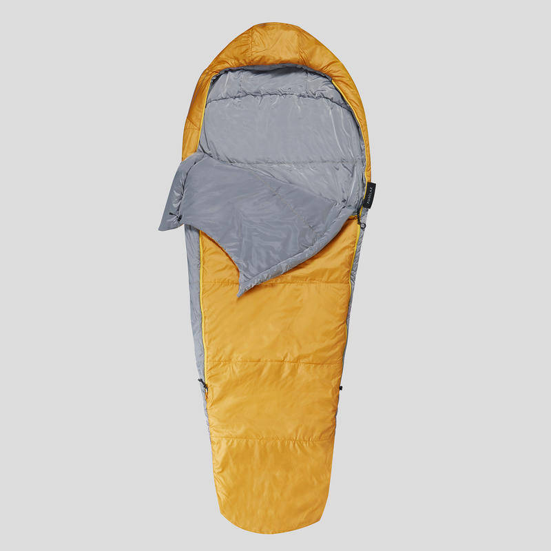 Decathlon TREKKING MUMMY PAIRABLE SLEEPING BAG - TREK 500 5°C - WADDING - YELLOW