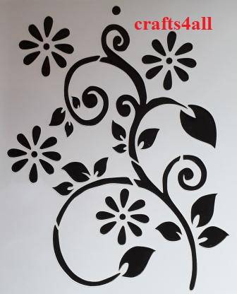 Flower - Fancy Stencil Perspex 1 mm( Spl 18 )  Size:- 235 x 290 mm