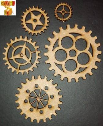 Wooden Steampunk Gears - 3 mm Thick ( CI 03 )