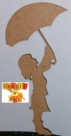 Girl with Umbrella Wood   175 x 85 x 3 mm
