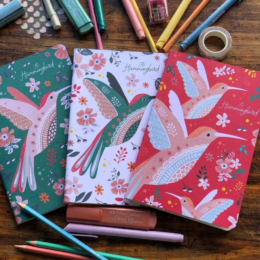 SPECIALTY JOURNALS - HUMMINGBIRD A5 NOTEBOOKS (3 PACK)