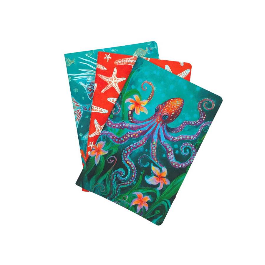 SPECIALTY JOURNALS - OCEAN A5 NOTEBOOKS (3 PACK)