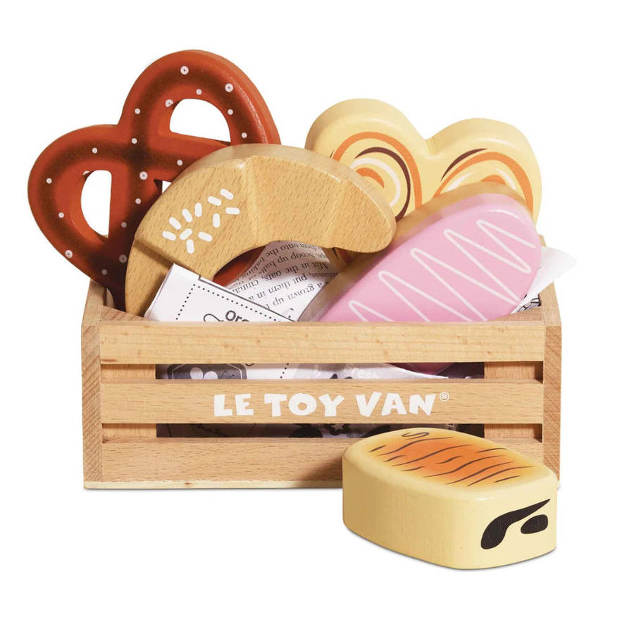 Wooden Bakery &amp; Patisserie Food Crate - 7pcs