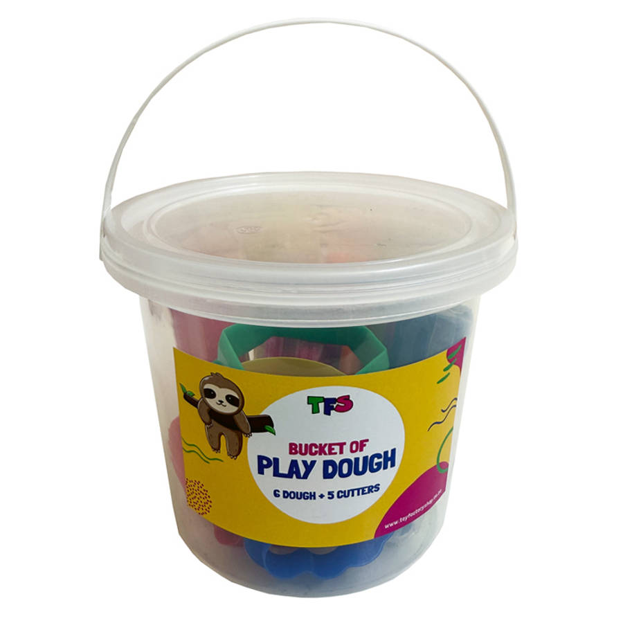 Bulk Play Dough Bucket with 5 Shape Cutters