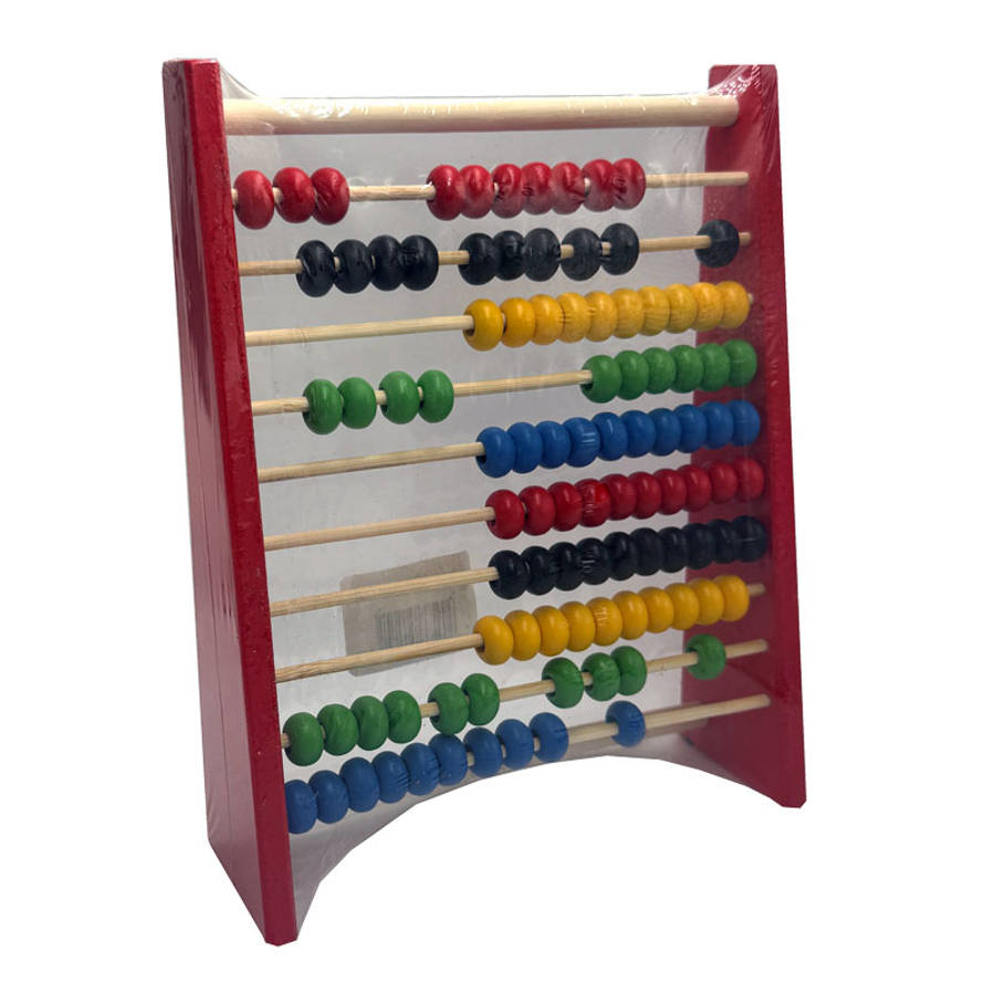 Abacus Wooden Small 100 Bead 5 Colour