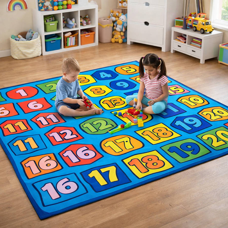Numbers Non-Slip Carpet - 240cm x 200cm
