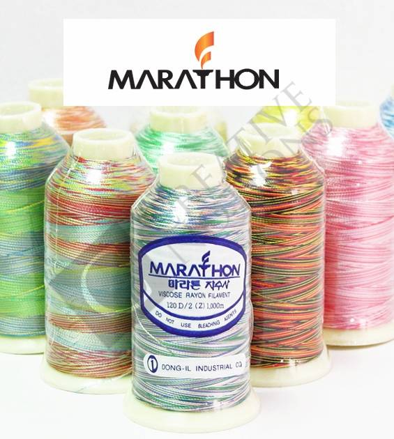 Marathon Embroidery Threads (Rayon Varigated) - 5002-varigated-greenredpurple