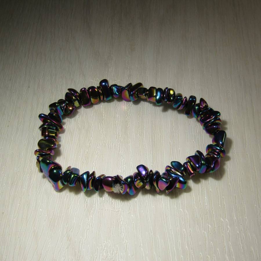 Rainbow Hematite chip bead Bracelet