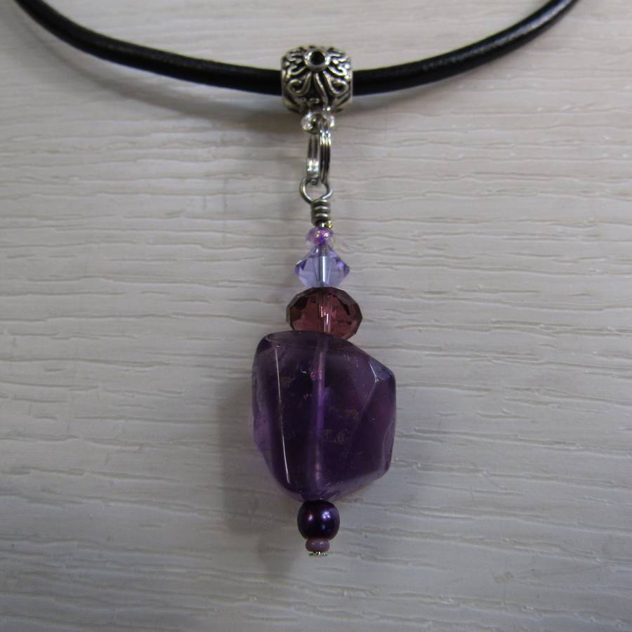 Amethyst Pendant on Choker