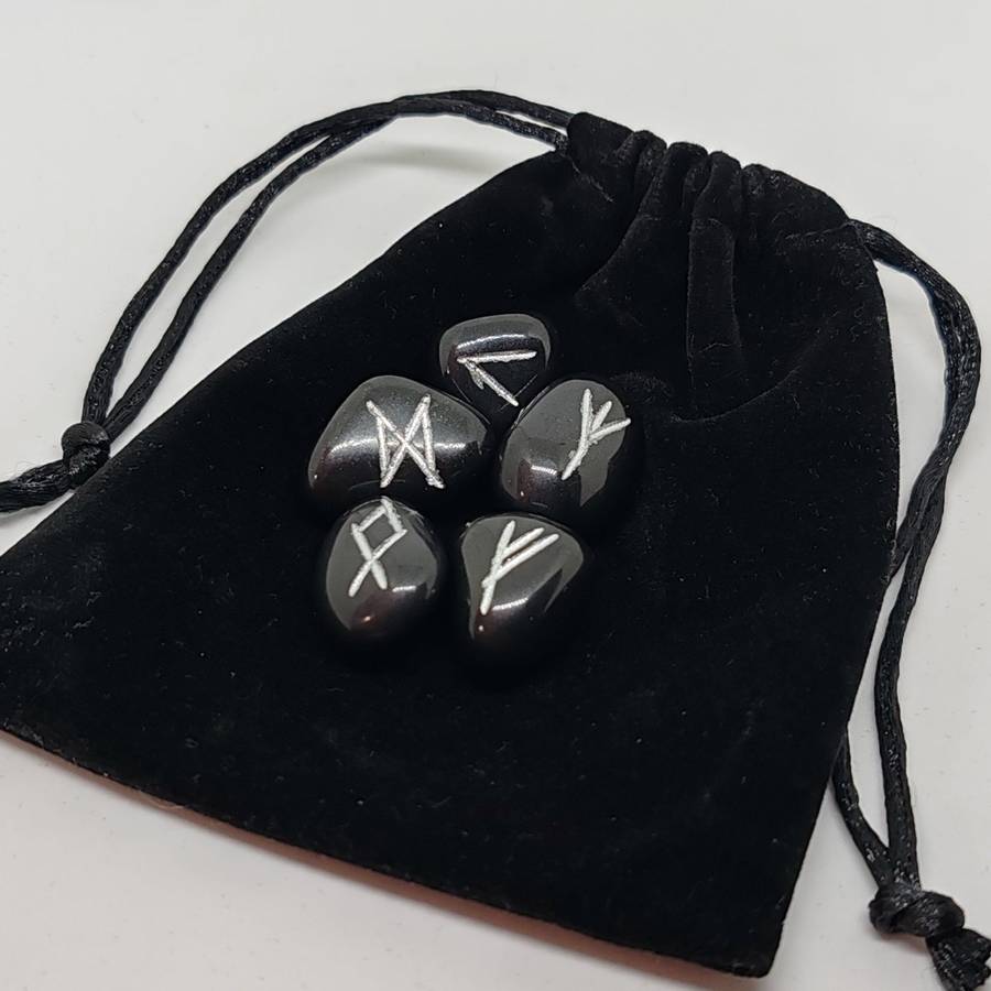 Black Onyx Rune Stone set