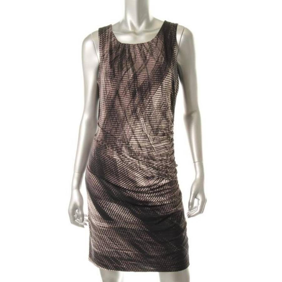 Nine West NEW Black Matte Jersey Lined Casual Dress Petites 6/Small