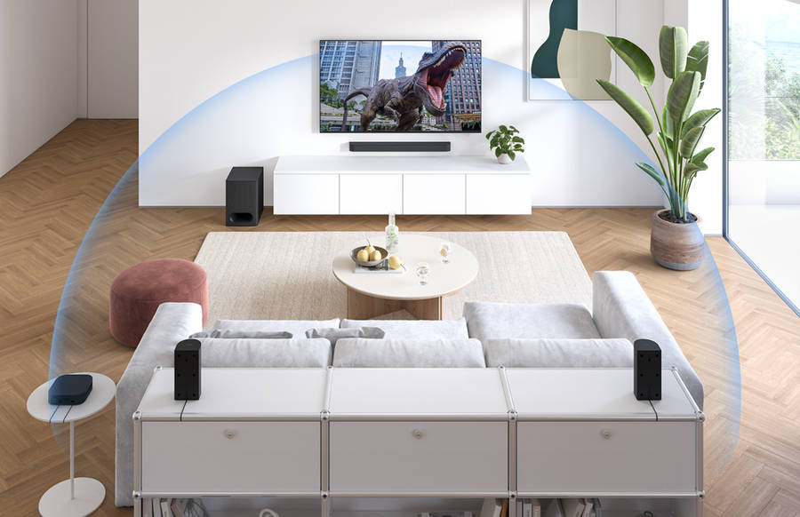 Image of Virtual Surround sound in living room.