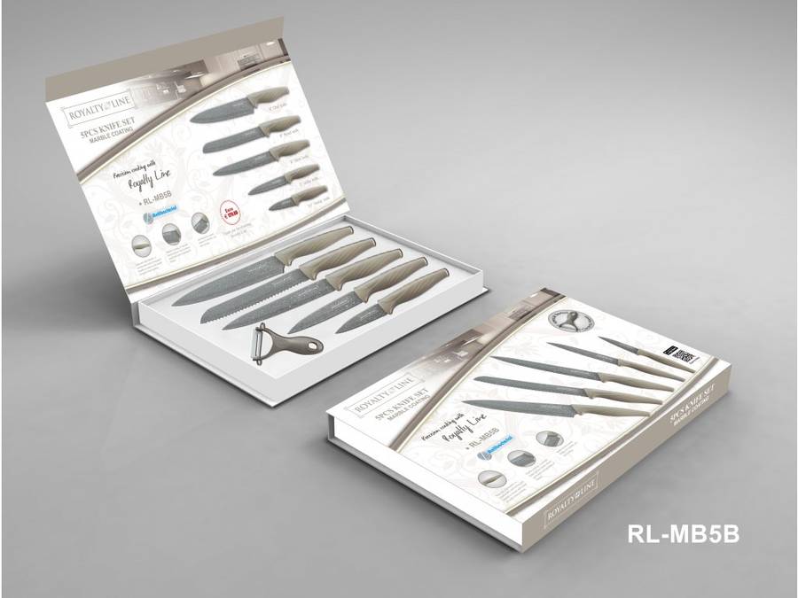 Royalty Line 4 Pieces Non-Stick Marble Coating Knife Set (READ THE DESCRIPTION)