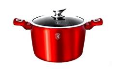 Berlinger Haus - 26 cm Metallic Line Stock Pot with Glass Lid - Burgundy (READ THE DESCRIPTION)