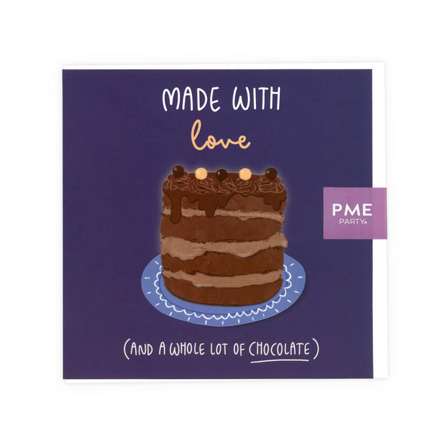 PME Greetings Cards with Envelope for Cakes - With Love And Chocolate