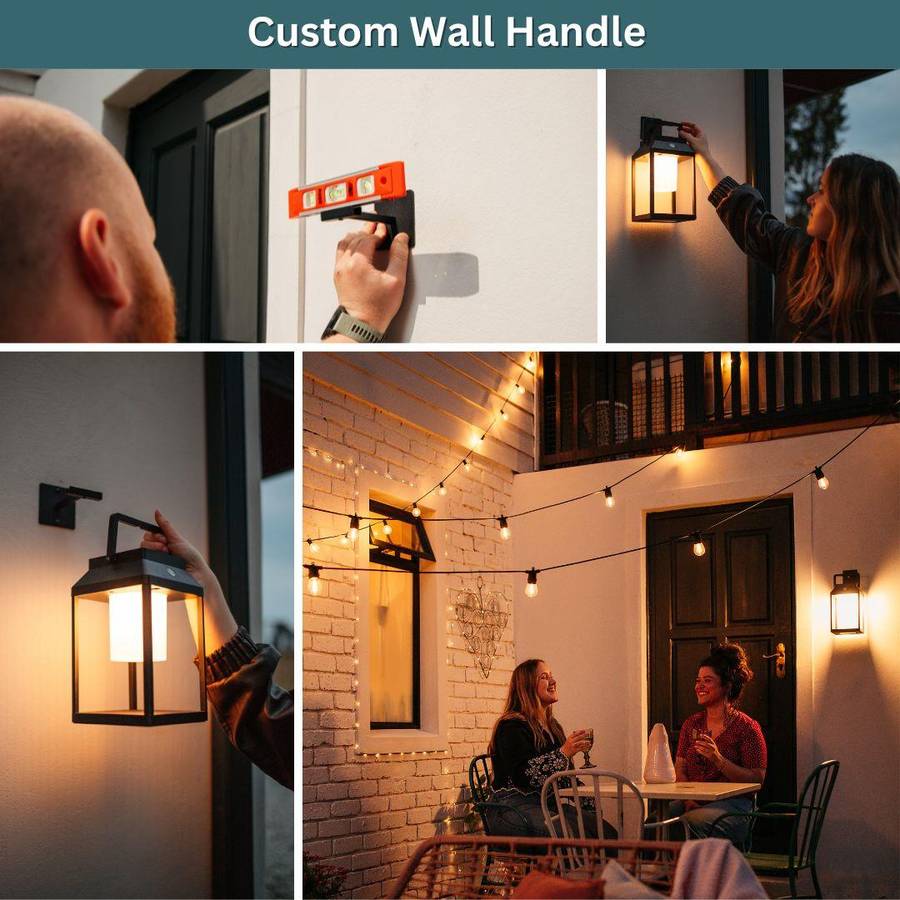 Solar Glow Lantern in Black | Wall & Table Light