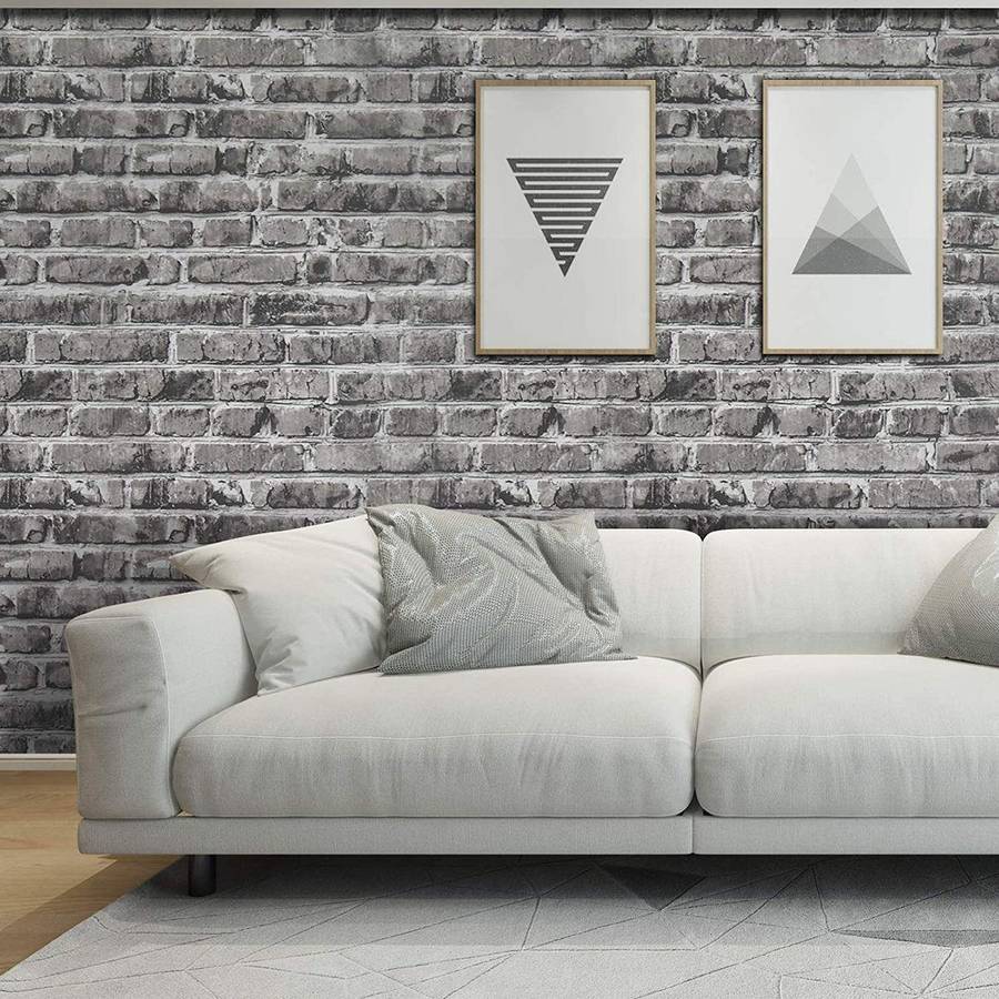 Stick On 3D PVC Wallpaper - 0.45mx5m (Grey Brick)