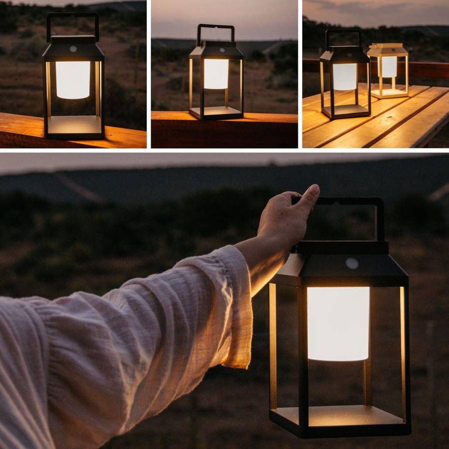 Solar Glow Lantern in Black | Wall & Table Light