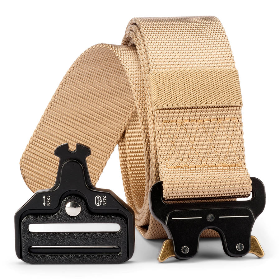 Tactical Waist Belt Heavy Duty Metal Buckle - Khaki