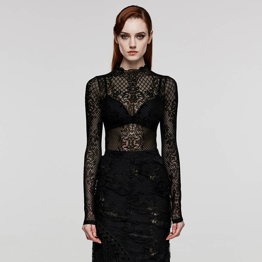 Elegant Pattern Mesh Shirt