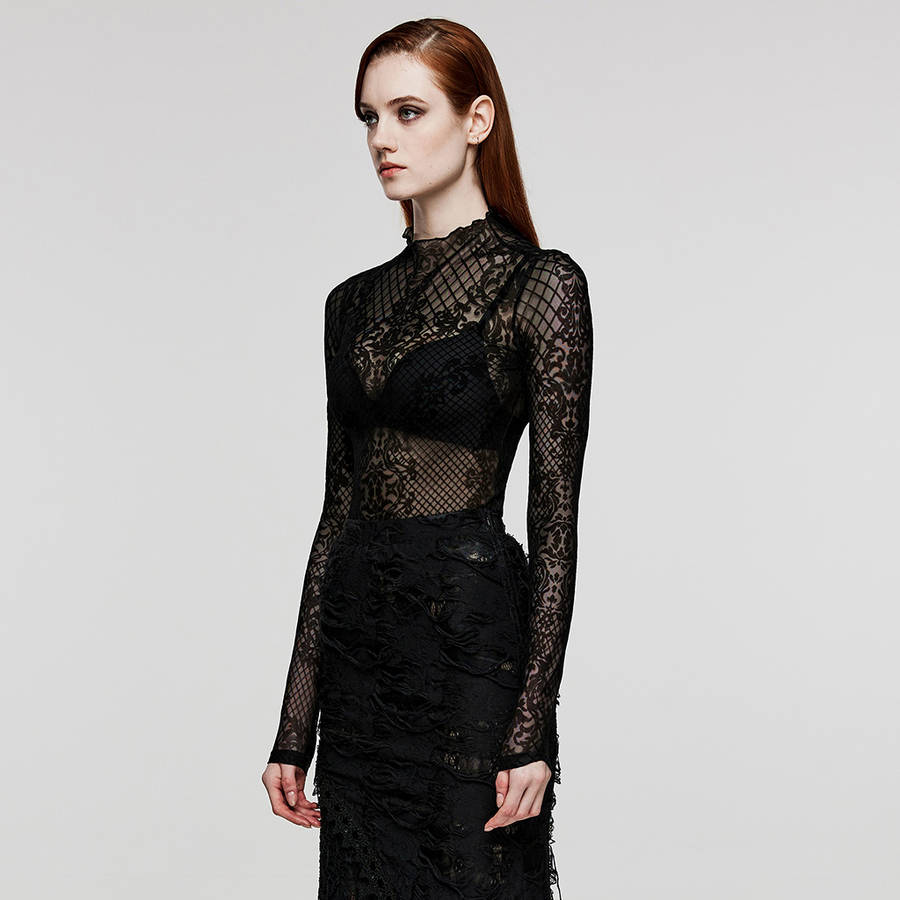 Elegant Pattern Mesh Shirt