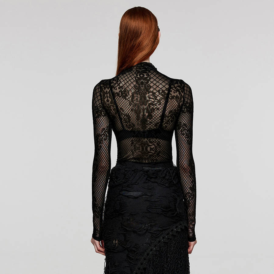 Elegant Pattern Mesh Shirt