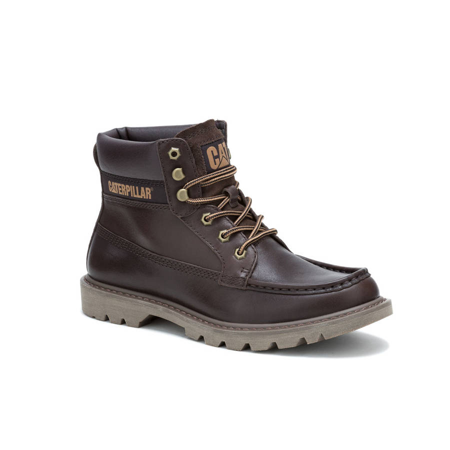 CAT Colorado Moc Toe- Dark Brown