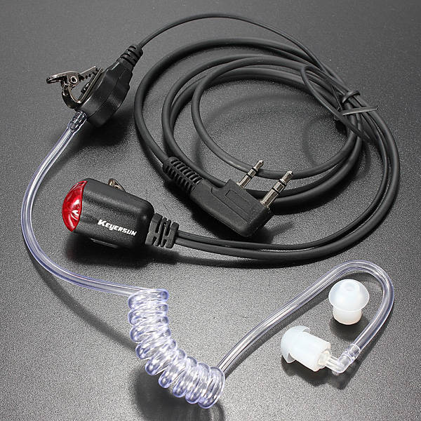 2 Pin Cool FBI Style Headset Earpiece for Kenwood Walkie Talkie