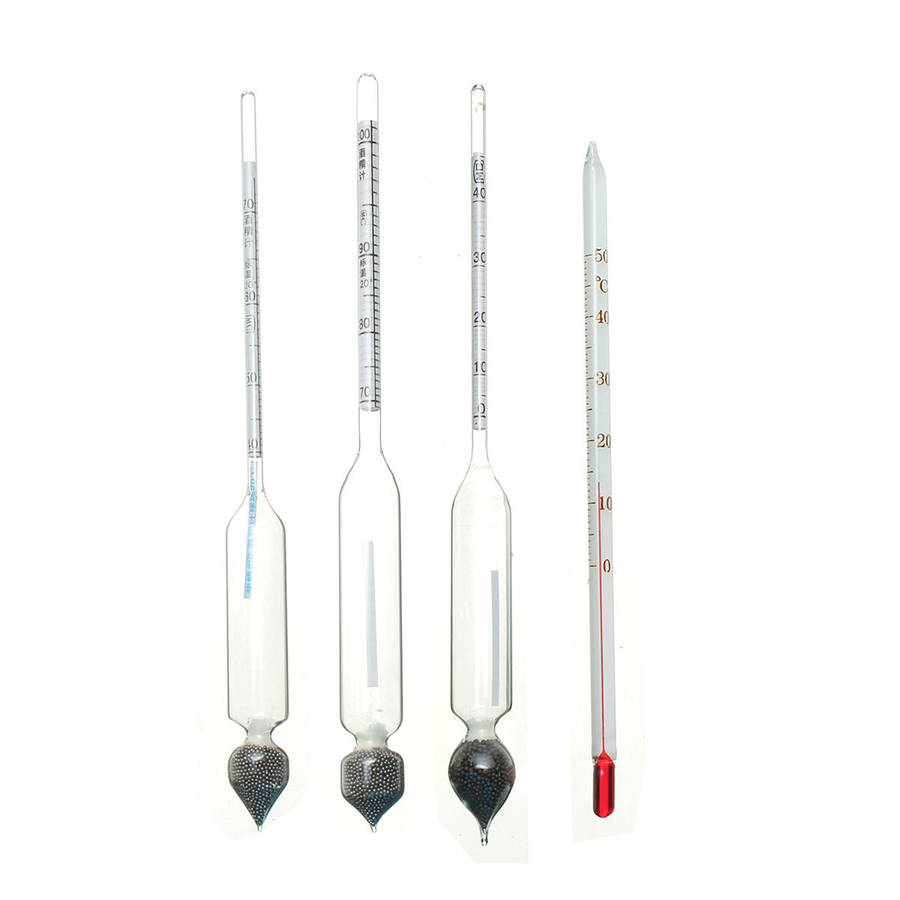 3Pcs Wine Making Hydrometer Alcohol Meter Tester Thermometer Measure Test 0-100