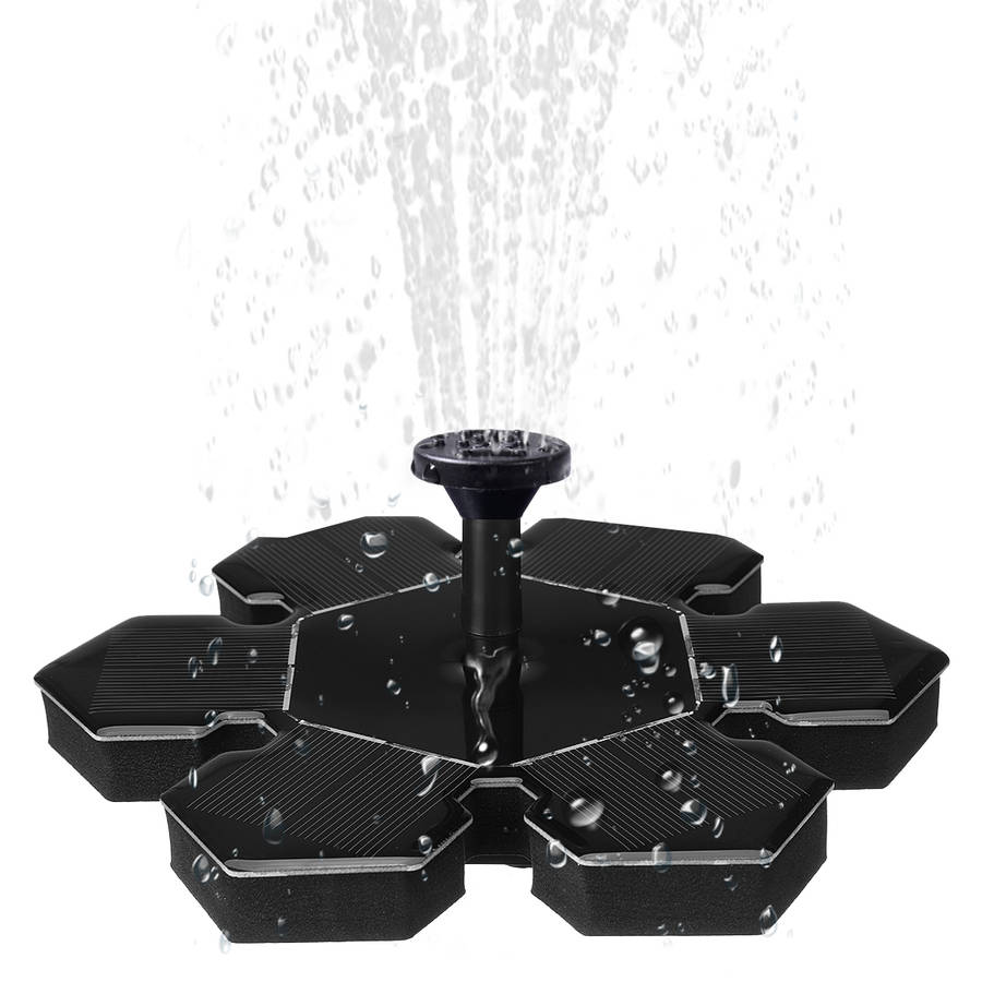 Garden Mini Floating Solar Power Water Pump Fountain 4 Sprayers Garden Ponds Fl