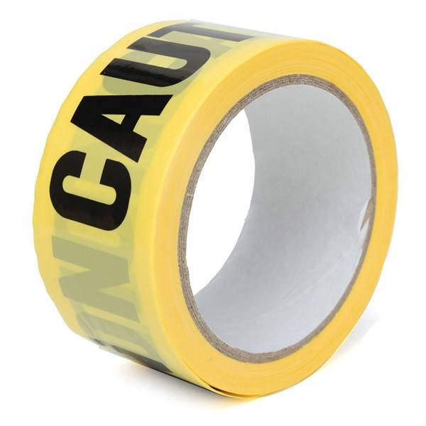 50m x 5cm Roll Yellow Caution Warning Adhesive Tape Sticker For Safety Barrier
