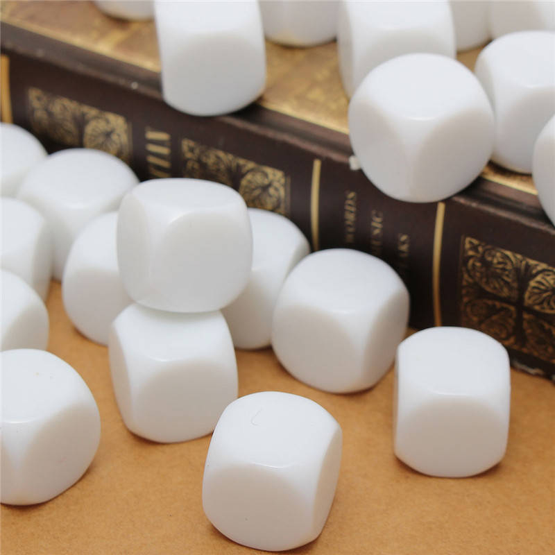 25PCS 16mm Gaming White Dice Standard Six Sided Die RPG For Board Game Birthday