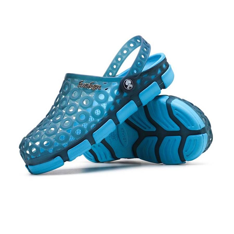 US Size LUOKEN Male Casual Fashion Summer Breathable Hole Semi Slipper Sandals