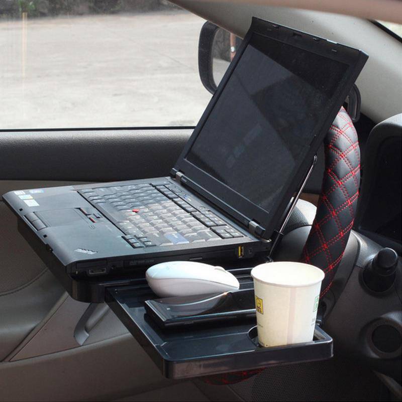 SHUNWEI Foldable Car Laptop Mount Steering Wheel Laptop Stand Food Drink Table