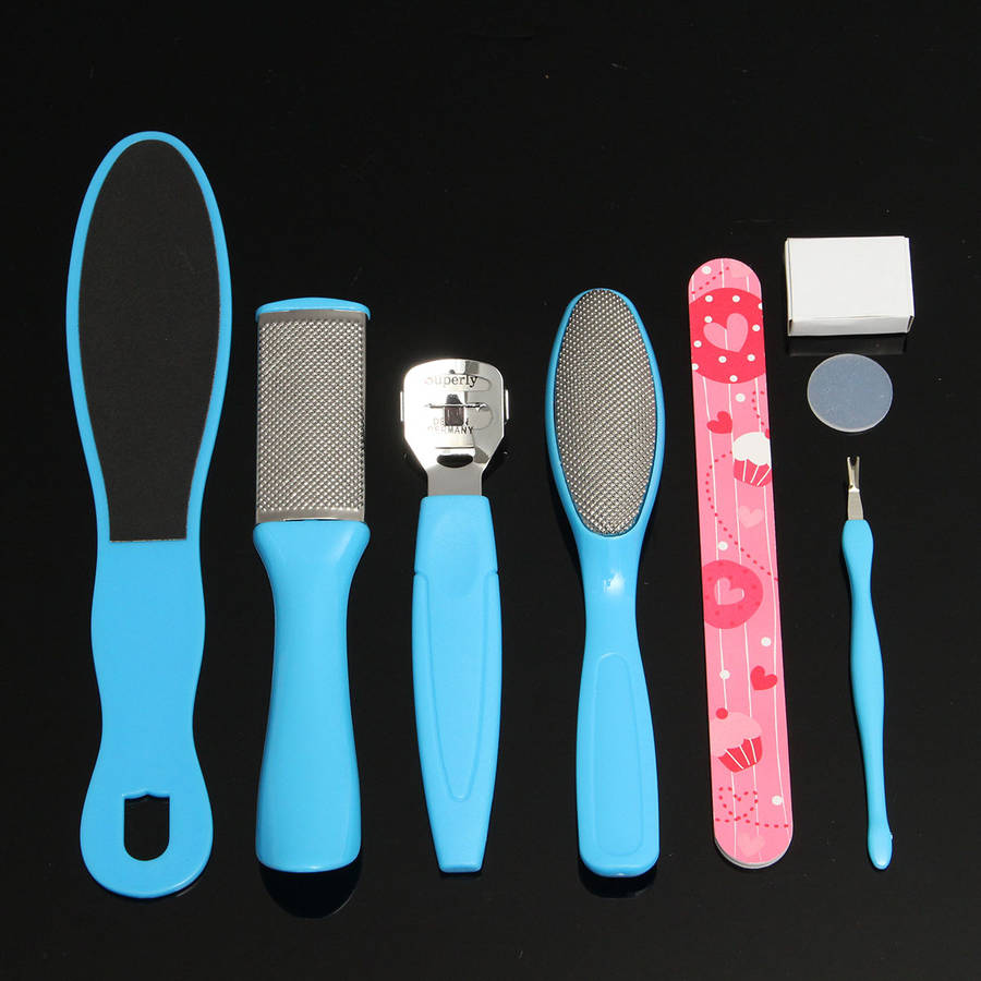 8 in 1 Foot Care Set Kit Dead Skin Remover Fork Pedicure File Callus Replacemen