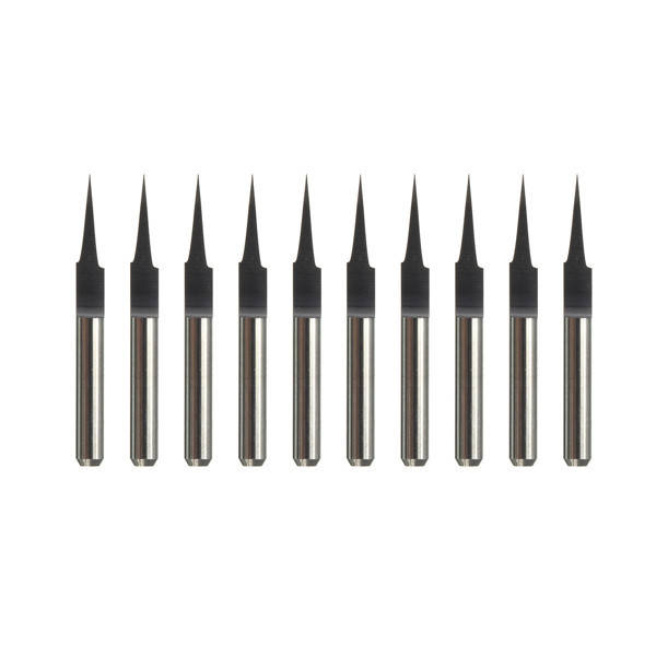10Pcs 10¿0.2mm Carbide Flat Bottom PCB Engraving Bits 3.175mm CNC Router Tool