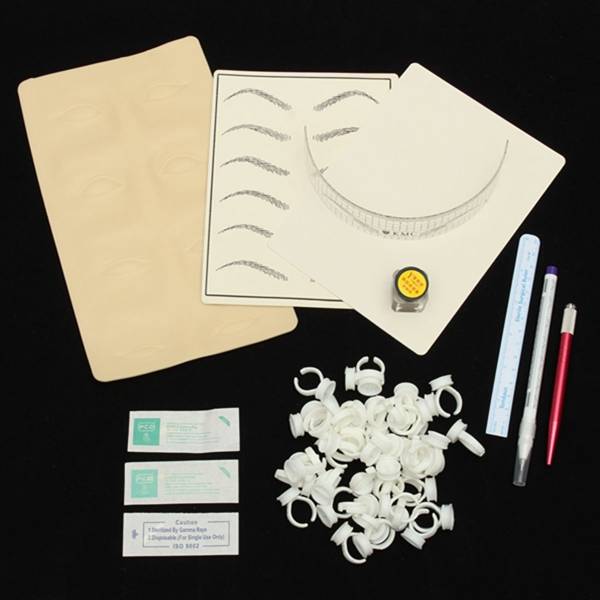 Novice Beginer Practice Microblading Eyebrow Tattoo Pen Needle Paste Skin Ruler