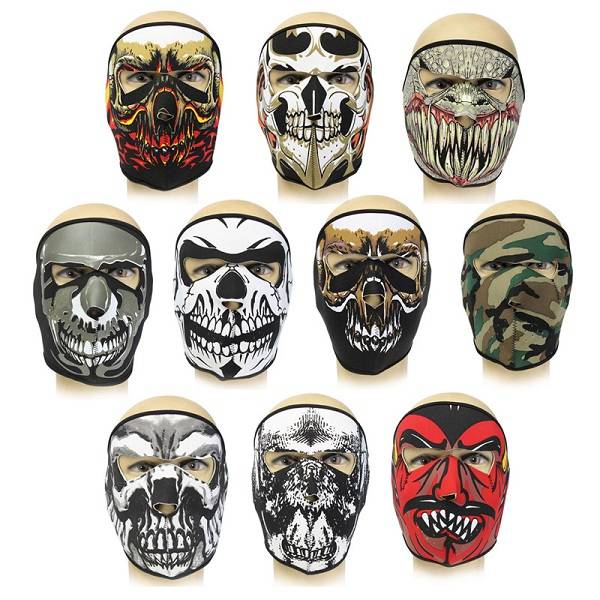 Neoprene Full Face Reversible Biker Skateboard Motor Bike Scary Sports Mask CS
