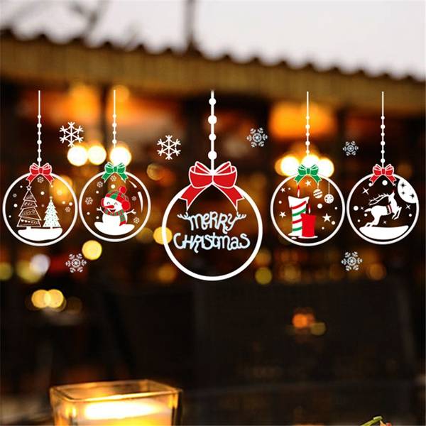 DIY Christmas Wall Stickers Home Decor Christmas Snow Window Glass Decorative W